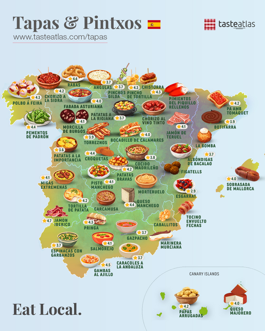 spanish tapas country map